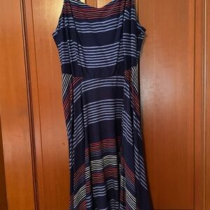 Old Navy Blue and White Spaghetti Strap Sundress
